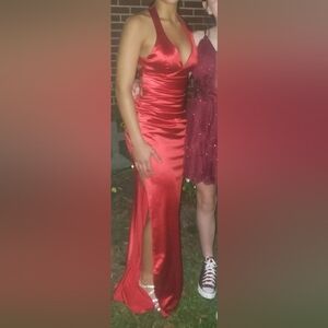 Windsor Red Satin Prom Dress